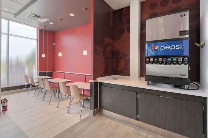 Completed front-of-house dining room, KFC, Keswick, Ontario