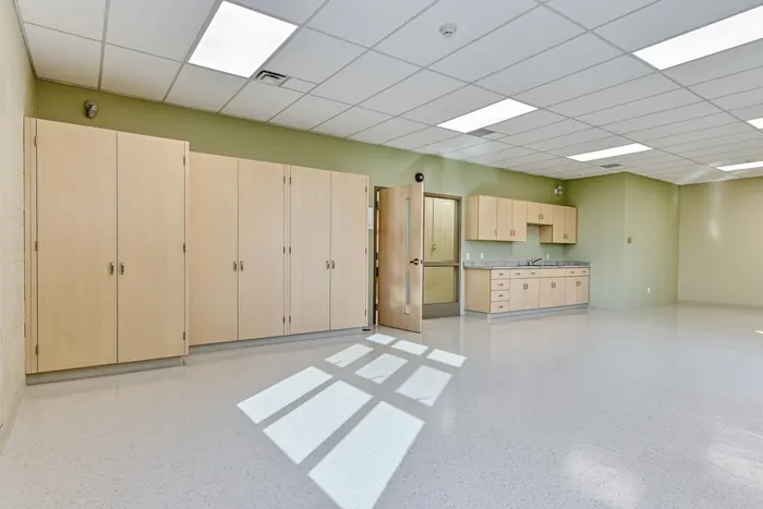Finished classroom at the Hagersville School Child Care project, Ontario