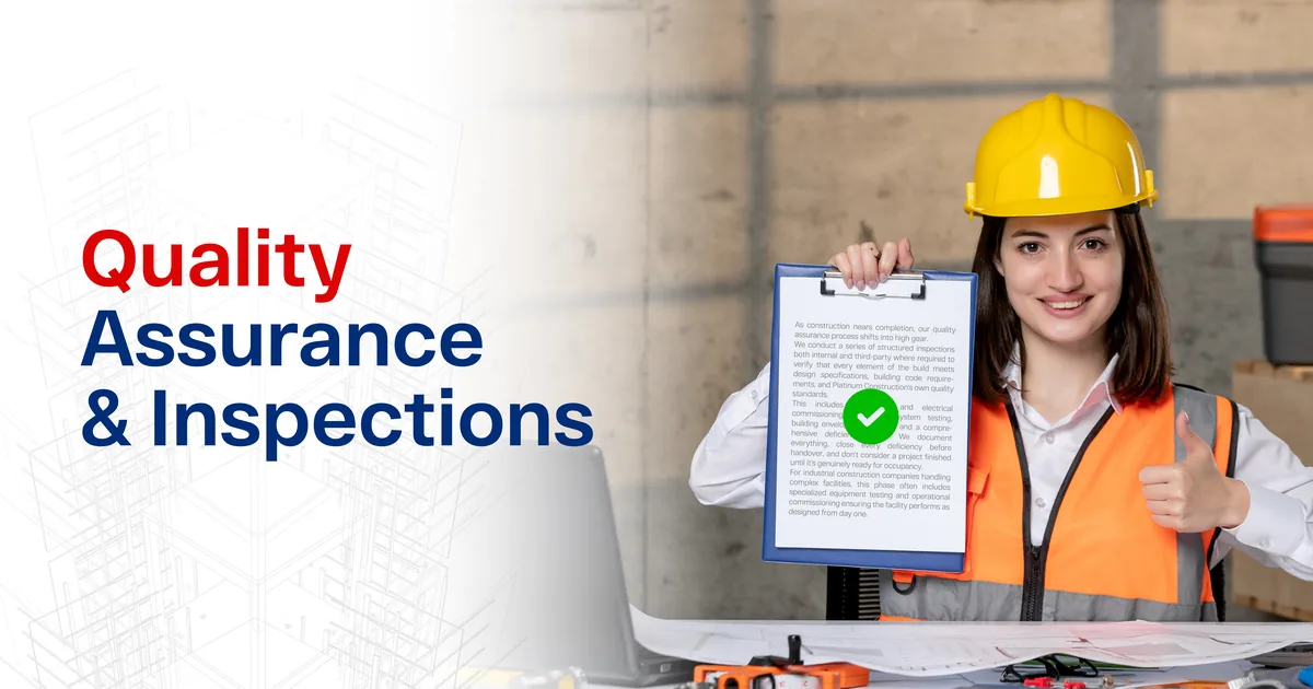 A worker in a yellow hard hat and orange vest holding up a signed checklist and giving a thumbs up