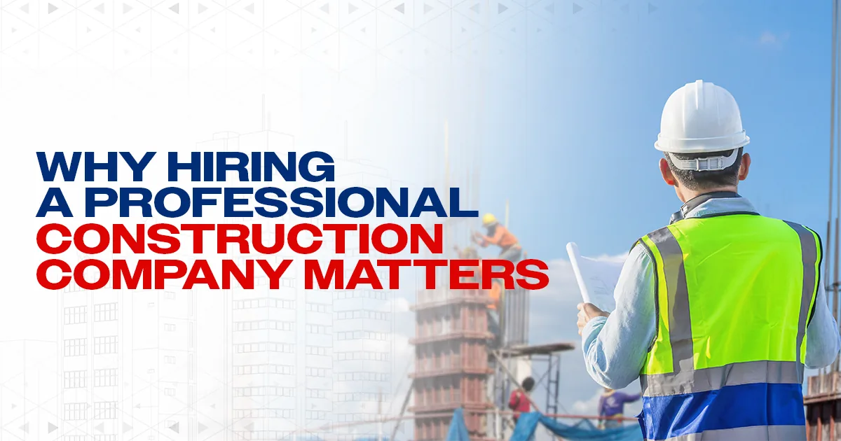 Site supervisor in a hard hat and hi-vis vest holding drawings, watching workers on a high-rise frame